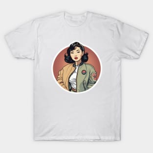 Fashion Fusion Decal Patch Jacket Fashion Lady T-Shirt